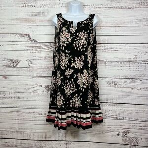 White House Black Market Black Floral Sleeveless Dress